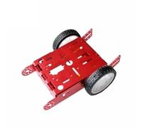 Yieyh New DIY Aluminum Alloy Trolley Robot Car Intelligent Car Chassis Alloy Chassis 2-wheeled Trolley(White-red)