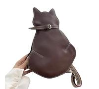 Yieyh Sling Bag Cute Cat Shape Chest Bag Travel Belt Bag Over The Shoulder Bag for Women Girl Versatile Crossbody Bag(Coffee)