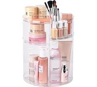 YIEZI 360 Rotating Acrylic Makeup Organiser, Multi-function Adjustable Spinning Holder, Storage Cosmetic, Skincare, Perfume and Accessories, Great for Beauty Vanity, Bedroom, Bathroom, Kitchen - Clear