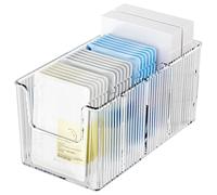 YIEZI Clear Acrylic Adjustable Dividers Makeup Organizer Box - Transparent Large Capacity Skincare Storage for Sheet Masks, Cosmetics, Bathroom & Vanity