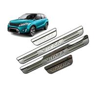 YIFANFENGSHUN 4pcs Stainless Steel Car Door Sill Protector Strips for Suzuki Vitara 2015-2022 2023 2024, Car Door Edge Entry Scuff Guard Strips Threshold Plate Welcome Pedal Trim,A