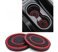 YIFANFENGSUN 2Pcs Car Cup Holder Coaster for Honda Accord VIII Coupe 2007-2011, Waterproof Non-Slip Sift-Proof Spill Holder Auto Cup Mats Silicone Mug Mats Car Interior Accessories,Red