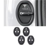 YIFANFENGSUN 4 Pcs Car Door Lock Protective Covers for Tesla Model S Plaid 2021-, Anti-Rust Silicone Door Latch Lock Cover Shock Absorption Silent Guards