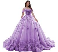 Yifanier Sweetheart Tulle Quinceanera Dresses for Women Sweet 16 Quinceanera Dresses Ball Gowns with Train MT009