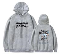 Yifaose Hannah Bahng Hoodies Printed Casual Pullover Hoodies Oversized Versatile Long Sleeves Sweatshirt For Men Women XS~4XL-Grey||m
