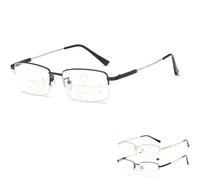 Yifare Intellireaders, Titanium Progressive Far and near Dual-Use Reading Glasses,Multifocus HD Half Frame for Man and Woman (Black, 2.5x)