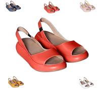 Yifare Women's Comfy Flat Sandals，Shock-Absorbing Sole, Orthotic Insole, Supportive Fit for All Foot Shapes (Orange,41)
