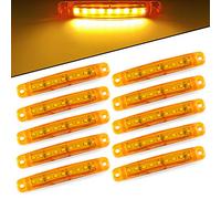 yifengshun 10pcs 9 LED Side Marker Indicator Light Front Rear Side Position Lamps 12V for Truck Camper Van Lorry RV Marker Lights(Amber)