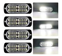 Yifengshun 20-LED White Strobe Lights for Car,Super Bright LED Light Bar with 16 Flashing Mode Flashing Beacons for Car Vehicle Truck SUV Van 12-24V-4Pcs