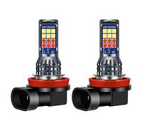 Yifengshun 2pcs H9 H8 H11 LED Fog Light Bulb,White&Red Front Fog Lights with 24SMD 3030 Chips for Daytime Running Lights DRL12V