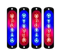 yifengshun 4PCS 6LED Red&Blue Emergency Warning Strobe Lights, Universal Caution Hazard Strobe Light Bar,Surface Mount Recovery Breakdown Beacon Light for 12V - 24V Car Truck Vehicle Trailer