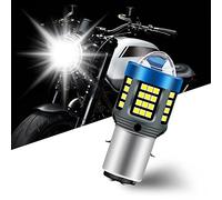 yifengshun BA20D Motorcycle Headlight Bulbs H6 LED Lamp 1200LM 61-SMD Super Bright Xenon White 6000K,For High And Low Hi/Lo Beam All-In-One Plug And Play Motorbike Bulb DC12-80V 1Pcs