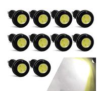yifengshun Universal 10Pcs 18mm Eagle Eye LED Light DRL Daytime Running Light Super Bright 9W Fog Light Tail/Reverse/Round Marker Lights for Car Motorcycle 12V (White)