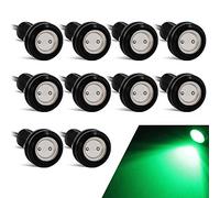 yifengshun Universal 10Pcs 18mm Eagle Eye LED Light DRL Daytime Running Light Super Bright 9W Fog Light Tail/Reverse/Round Marker Lights for Car Motorcycle Green 12V