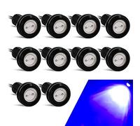 yifengshun Universal 10Pcs 18mm Eagle Eye LED Light DRL Daytime Running Light Super Bright 9W Fog Light Tail/Reverse/Round Marker Lights for Car Motorcycle 12V (Blue)