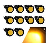 Yifengshun Universal 10Pcs 18mm Eagle Eye LED Light DRL Daytime Running Light Super Bright 9W Fog Light Tail/Reverse/Round Marker Lights for Car Motorcycle 12V (Amber)