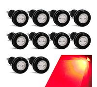 Yifengshun Universal 10Pcs 18mm Eagle Eye LED Light DRL Daytime Running Light Super Bright 9W Fog Light Tail/Reverse/Round Marker Lights for Car Motorcycle 12V (Red)
