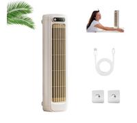 Yiffany Cooling Ace, Coldeez Cooling Ace, Cooling Ace Portable Air Cooler, Portable Air Conditioner, Quiet Desktop Tower Fan, Cooling Fan, Rechargeable, 3 Speeds, for Bedroom, Office (Beige)