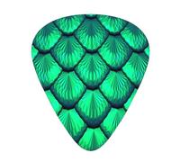 Yifhdes 12 Pcs Celluloid Guitar Picks Compatible with Green Scales Mermaid Dragon Sampler Pack with Storage Box Case, Light Guitar Pick Thin/Medium/Heavy Gauges Gift for Bass Ukulele