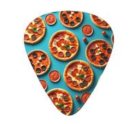 Yifhdes 3D Pizza Pepperoni Printed Guitar Picks,12 Pack Premium Guitar Picks 3 Different Thickness with Storage Box,0.5/0.7/1 mm