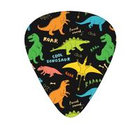 Yifhdes 3D Printed Guitar Picks Compatible with Colorful Dinosaur Black Plastic Guitar Picks for Electric, Acoustic Guitars, Ukulele, Boys and Girls Soft and Light Guitar Picks Sampler Pack with Box