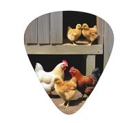 Yifhdes A Brood of Chickens Printed Guitar Picks,12 Pack Premium Guitar Picks 3 Different Thickness with Storage Box,0.5/0.7/1 mm