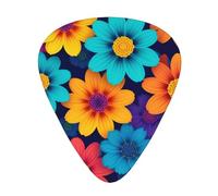 Yifhdes Abstract Style Colorful Flowers Printed Guitar Picks,12 Pack Premium Guitar Picks 3 Different Thickness with Storage Box,0.5/0.7/1 mm