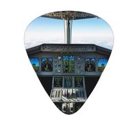 Yifhdes Airplane Cockpit Printed Guitar Picks,12 Pack Premium Guitar Picks 3 Different Thickness with Storage Box,0.5/0.7/1 mm