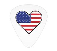 Yifhdes American Heart Flags Guitar Picks 12 Pcs For Acoustic Guitar Bass Guitar Ukulele 3 Thickness Plectrums 0.46mm/0.71mm/0.96mm For Guitar Players