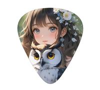 Yifhdes Anime Owl Printed Guitar Picks,12 Pack Premium Guitar Picks 3 Different Thickness with Storage Box,0.5/0.7/1 mm