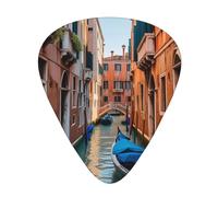 Yifhdes Beautiful Venice Canal View Printed Guitar Picks,12 Pack Premium Guitar Picks 3 Different Thickness with Storage Box,0.5/0.7/1 mm