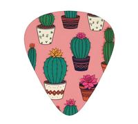 Yifhdes Cactus Succulents Printed Guitar Picks,12 Pack Premium Guitar Picks 3 Different Thickness with Storage Box,0.5/0.7/1 mm