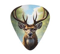 Yifhdes Camouflage Deer Printed Guitar Picks,12 Pack Premium Guitar Picks 3 Different Thickness with Storage Box,0.5/0.7/1 mm