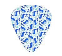 Yifhdes Cartoon Blue Whales Guitar Picks 12 Pcs For Guitar Electric Acoustic Guitar Mandolin Bass 3 Thickness Plectrums Thin/Medium/Heavy For Guitar Players