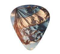 Yifhdes Chrysm 12 Pcs Blue And White Flag Guitar Picks Set For Folk,Acoustic,Bass Guitar,Electric,Banjo Or Ukulele.Solo,Riff,Gifts