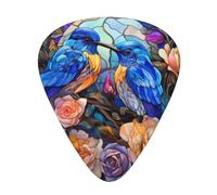 Yifhdes Chrysm 12 Pcs Two Birds Sitting On A Rose Guitar Picks Set For Folk,Acoustic,Bass Guitar,Electric,Banjo Or Ukulele.Solo,Riff,Gifts