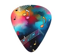 Yifhdes Colorful Music Notes Printed Guitar Picks,12 Pack Premium Guitar Picks 3 Different Thickness with Storage Box,0.5/0.7/1 mm
