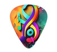 Yifhdes Colorful Musical Notes Multifaceted Guitar Pick - Clear Sound, And Durability For Individualized Music Experiences.
