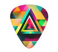 Yifhdes Colorful Triangle Pattern Multifaceted Guitar Pick - Clear Sound, And Durability For Individualized Music Experiences.