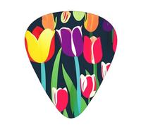 Yifhdes Colorful Tulips Multifaceted Guitar Pick - Clear Sound, And Durability For Individualized Music Experiences.