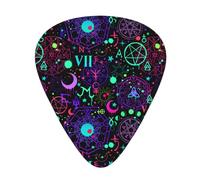 Yifhdes Cool Plastic Guitar Picks Compatible with Witch Magic Sun Moon Star Alchemical Cosmic Signs Witchcraft Sampler Pack, Light Guitar Pick Gift for Acoustic Guitar, Anti Scratch Guitar Pick