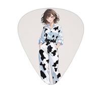 Yifhdes Cow Print Printed Guitar Picks,12 Pack Premium Guitar Picks 3 Different Thickness with Storage Box,0.5/0.7/1 mm