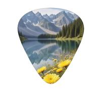 Yifhdes Curving Chamomile Flowers Printed Guitar Picks,12 Pack Premium Guitar Picks 3 Different Thickness with Storage Box,0.5/0.7/1 mm