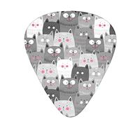 Yifhdes Cute Cartoon Cats Print Guitar Picks Includes Thin Medium & Heavy Gauge Unique Guitar Plectrums Gift For Bass Electric Acoustic Guitars (12 Pack)