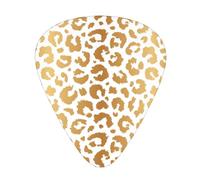 Yifhdes Cute Celluloid Guitar Pick Compatible with Cheetah Gold Leopard Print, Light Guitar Pick Sampler Pack Gift for Electric & Acoustic Guitars Anti Scratch Unique Guitar Pick with Box Holder