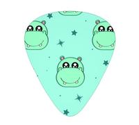 Yifhdes Cute Celluloid Guitar Pick Compatible with Cute Cartoon Hippo, Light Guitar Pick Sampler Pack Gift for Electric & Acoustic Guitars Anti Scratch Unique Guitar Pick with Box Holder