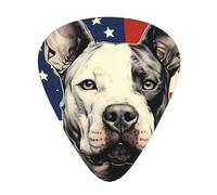 Yifhdes Cute Dog And National Flag 12 Pcs Guitar Picks Set, 3 Thicknesses & Case - Electric/Acoustic/Bass
