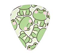 Yifhdes cute sitting frog Guitar Picks Complete Gift Set For Guitarist Celluloid Medium 12 Pack in Box Gift for Guitar Players Men and Women