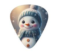 Yifhdes Cute Snowman Printed Guitar Picks,12 Pack Premium Guitar Picks 3 Different Thickness with Storage Box,0.5/0.7/1 mm