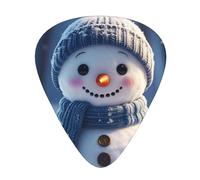 Yifhdes Cute Snowman Printed Guitar Picks,12 Pack Premium Guitar Picks 3 Different Thickness with Storage Box,0.5/0.7/1 mm